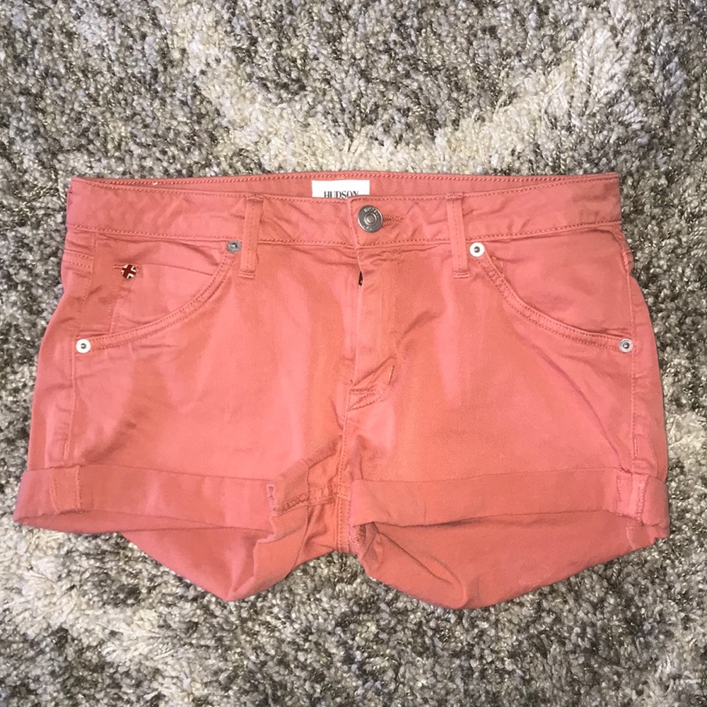 Light Red Hampton Cuffed Hudson Denim Shorts